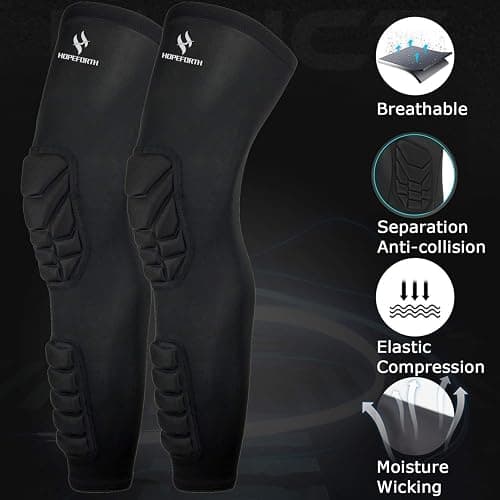 Knee Calf Padded 2 Pack Compression Leg Sleeve Shin Protective Support thumbnail 5