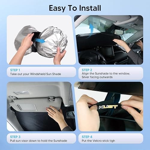 KUST Windshield Sun Shade for Honda Accord 2018-2022 Accessories Sunshade Sun Protector Foldable Blocks UV Rays Keep Your Car Cooler thumbnail 6