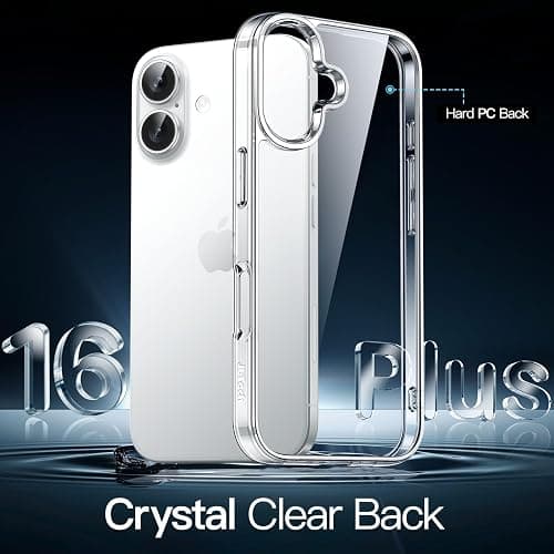 JETech Case ONLY for iPhone 16 Plus 6.7-Inch, Non-Yellowing Shockproof Phone Bumper Cover, Anti-Scratch Clear Back (Clear) thumbnail 3