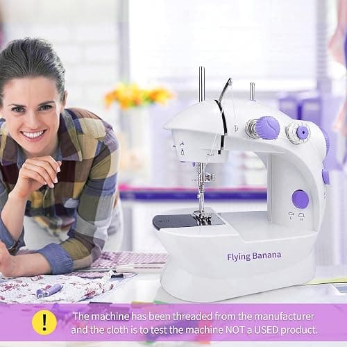 Mini Sewing Machine for Beginners-Maquina de Coser, Easy Automatic Sewing Machine with Extension Table, Household Electric Portable Sewing Tool with Sewing Kit, Small, for All Age, Kids or Adults thumbnail 2