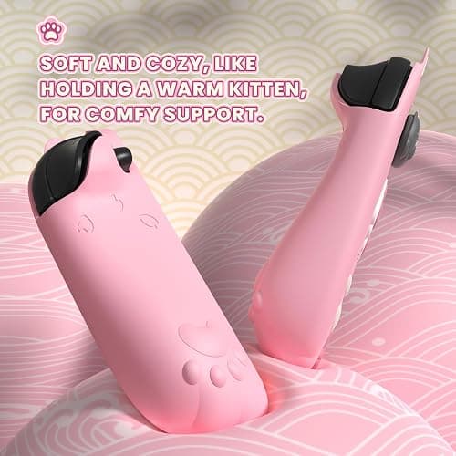 PlayVital Cherry Blossoms Kitten Protective Case for Nintendo Switch 2 with Stand | Cute Cat Ear & Paw Silicone Grips, Dockable Hard Shell, 2 Joystick Caps | Full-Body Protection Cover, Pink thumbnail 5