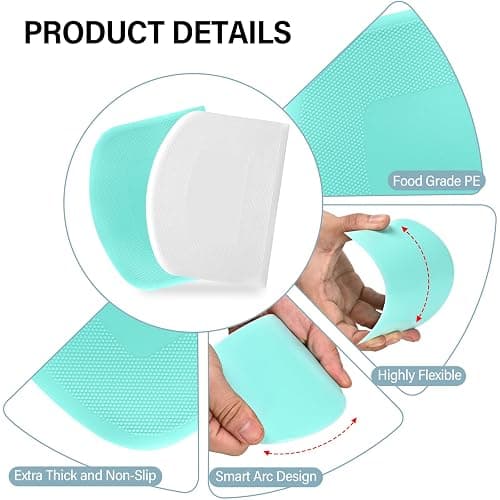 Ecavria Bench Scraper, Premium Stainless Steel Dough Scraper with 2 PCS Flexible Bowl Scraper, Dough Cutter with Measuring Scale, Versatile Kitchen Scraper Set for Pastry Bread Pizza Cake thumbnail 6