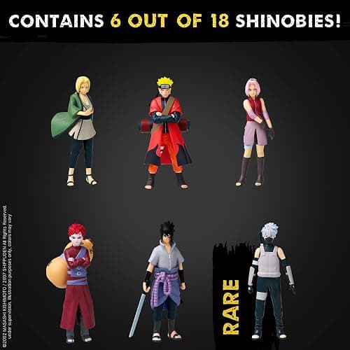 P.M.I. Naruto Shippuden Collectible Mini Figures 6 Pack Deluxe Box | Anime Action Toy Set Featuring Team 7 Ninjas, Akatsuki, Legendary Sannin & Rare Shinobi (Assortment C) thumbnail 3