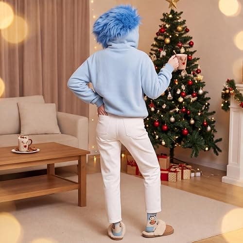 Big Mouth Monster Pullover Hoodies Flannel Unisex Halloween Cosplay pajamas | 3d Plush Monster Hood, Surprise for Friends, Lightweight Thick Plush, Loungewear Pajamas, Drop Shoulder, Novelty thumbnail 3