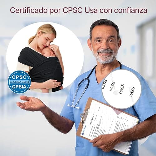 Momcozy Fular portabebés recién nacidos – Fácil de poner anillo de sling Fular portabebés transpirable para manos libres – Portabebés ajustable de 3,6 kg a 15 kg (negro) thumbnail 4