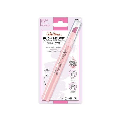 Sally Hansen Push & Buff 2-in-1 Cuticle Care Treatment Pen | Exfoliates, Polishes and Smooths Cuticles | Textured Tip for Instant Results | Easy, Mess-Free Nail Care on the Go - Image 1
