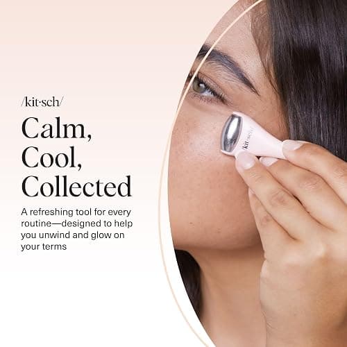 Kitsch Mini Facial Roller & Ice Face Roller Skin Care Tool Set for Women - Face Massager for Puffy Eyes, Cold Therapy, Lymphatic Drainage Massager, Self Care Gifts for Women & Men - Blush thumbnail 8