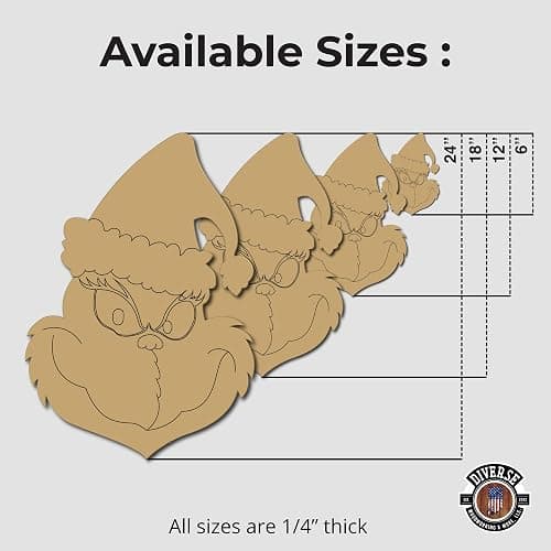 Christmas Design Design by Lines Cutout 1 Item Per Pack Door Hanger Christmas Decor Holiday Unfinished Wood MDF Shape Canvas Style 1 Art 1 (6") thumbnail 2