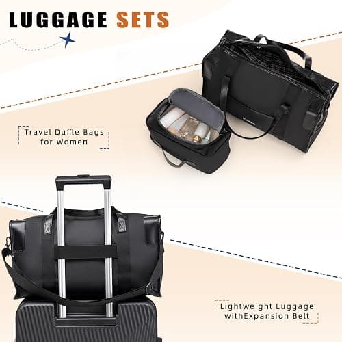 Eeeza Expandable Carry on Luggage Sets,Suitcases with Detachable Wheels Hardshell 22x14x9 Airline Approved,Lightweight Luggage Set with TSA Lock,Carry on Suitcase thumbnail 7