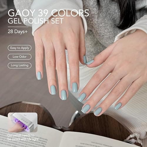 GAOY 42 Pcs Gel Nail Polish Kit, Pastel Pearl Shimmer Colors Spring Summer Gel Nail Polish Set with Glossy & Matte Top Coat and Base Coat for Salon and DIY Manicure at Home thumbnail 3