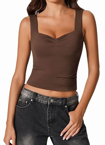 Avidlove Women Going Out Crop Tank Tops Backless Sweetheart Neck Ruched Y2K Summer Slim Fit Cute Top - Image 1