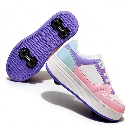 HSQ Fashion Sneaker Roller Skate Shoes for Boys Girls Kids Detachable Wheeled 2 in 1 Skating Shoes with Wheels - Image 1