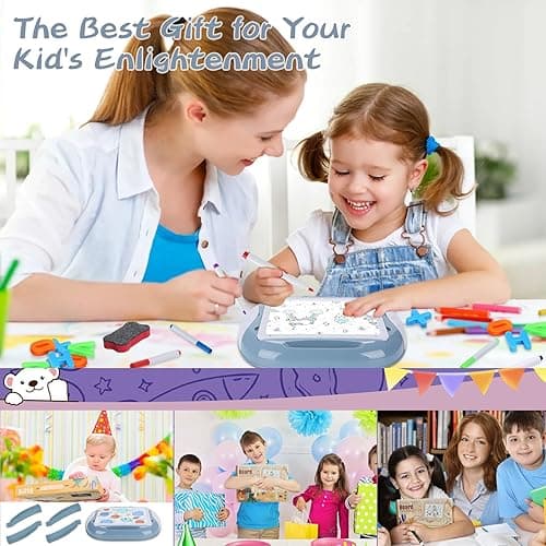 Cokzer Toys for 1-2 Year Old Boys, Toddler Boy Toys with Magnetic Letters and Numbers, Learning and Educational Toys for 1 2 Year Old, Boys Birthday Christmas Gifts (Blue) - Pale Blue thumbnail 6