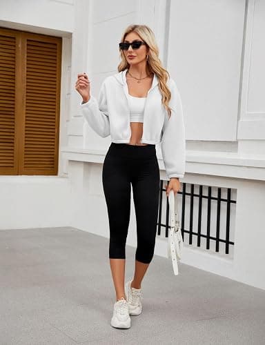 Blisset Women's High Waisted Capri Buttery Soft Tummy Control No See Through Workout Athletic Running Yoga Cycling thumbnail 3