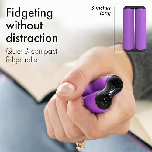 ONO Roller - Handheld Fidget Toy for Adults | Help Relieve Stress, Anxiety, Tension | Promotes Focus, Clarity | Compact, Portable Design (Junior Size/ABS Plastic, Purple) thumbnail 3