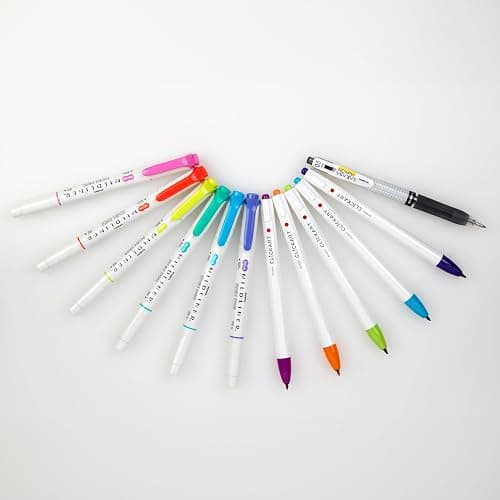 Zebra Pen Creative Notetaking Set 12-Pack, Includes 6 Highlighters, 5 CLiCKART Retractable Marker Pens, and 1 Sarasa Retractable Gel Pen, Assorted Ink Colors, Ideal For Note-Taking (12012) thumbnail 2