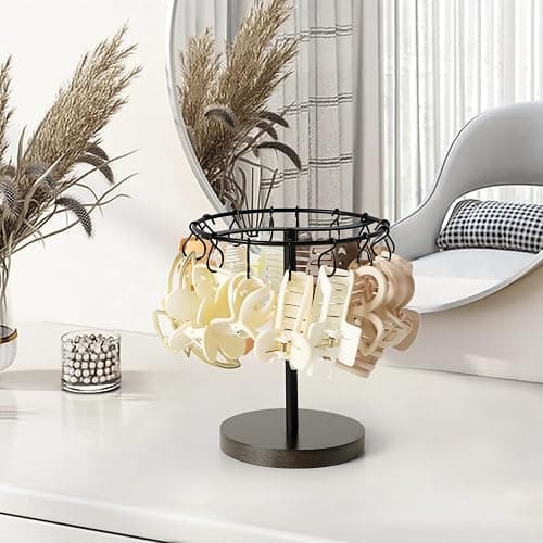 Dahey Metal Claw Clip Organizer Holder Stand Storage Display Hair Accessories Bedroom Bathroom College Dorm Room Decor for Women and Girls, Brown thumbnail 4