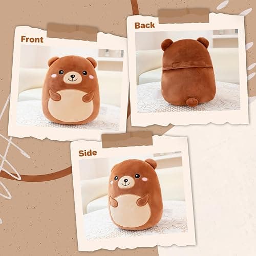 Finebee Bear Microwavable Heating Pad for Period Cramps, Cute Bear Plush, Weighted Stuffed Animal Warm Gifts for Kids Adults 10 Inch, 1.2 Lbs thumbnail 9
