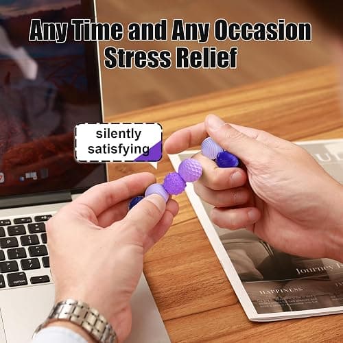 Silicone Magnetic Balls, Fidget Toys, 6-Pack Stress Relief Toys for Adults, Teens, Sensory Toy for Fingers Hands, Quiet Office Desk Toys with Textures, Magnet Fidget Fun Gift (Purple) thumbnail 4