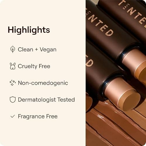 Live Tinted HUESTICK Complexion Stick - Medium-to-Full Buildable Coverage - Soft Matte Finish - Multitasking Makeup Stick - Lightweight, Creamy Formula - Shade 06 thumbnail 8