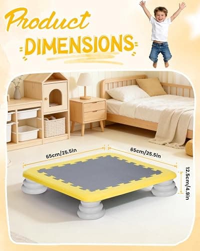 Kids Rebounder Bouncing Board, Mini Trampoline for Kids, 25 in Sensory Bouncing Board with Non-Slip Base, Rebound Jumping Board for Indoor Outdoor Play Autism Sensory Development Ideal Gift thumbnail 6