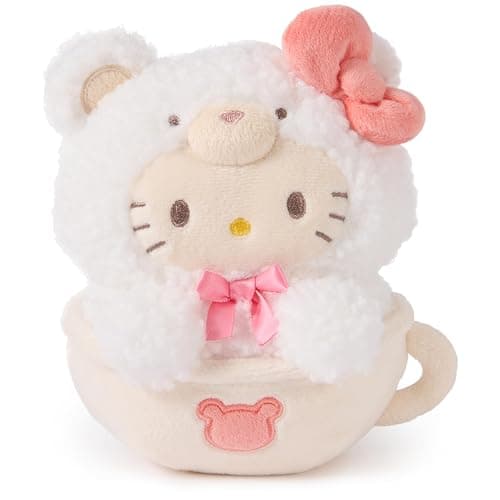 GUND Sanrio Official Hello Kitty Café Latte Teddy Bear Plush, Collectible Plush Toy, Stuffed Animal for Ages 1 and Up, White, 6” - Image 1