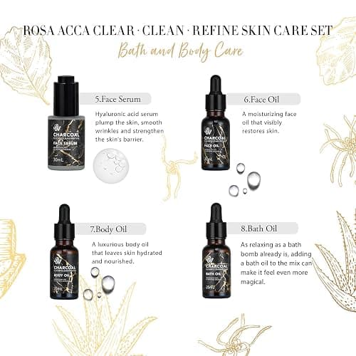 Valentines Day Gifts for Women & Men, Charcoal 23 Pcs Skin Care Set, Bath and Body Kit, Spa Gift Set, Birthday Gifts, Serum, Face Oil, Sheet Mask, Clay Mask, Bath Bombs, Christmas, Mother Day, Dad thumbnail 4
