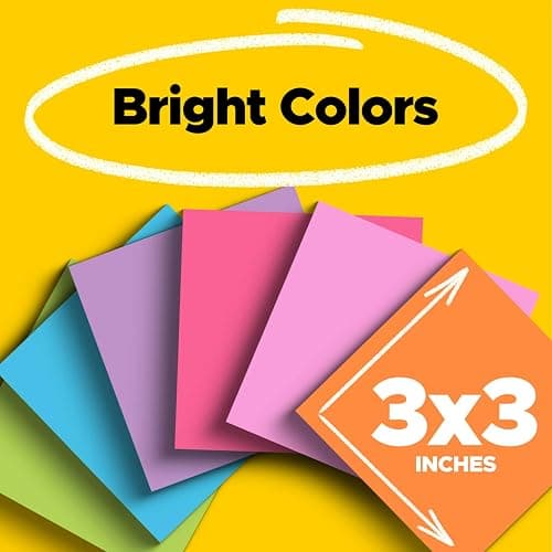 Post-it Super Sticky Notes, Assorted Bright Colors, 3x3 in, 15 Pads/Pack, 45 Sheets/Pad, 2X The Sticking Power, Recyclable, Multi-Color thumbnail 2
