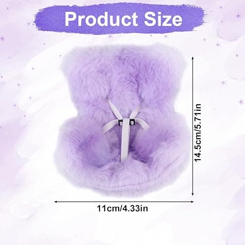 Doll Car Seat, Plush Safety Seat Vent Clip with Vent Clips for 17cm Dolls Carseat Baby Stroller Stylish Toy Ornaments for Vehicle Home Furniture Decorations Desktop Display (Purple) thumbnail 2