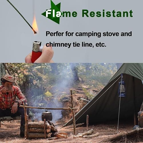 9KM DWLIFE Camo Green Kevlar Cord, High Strength, Ultralight, Abrasion Resistance for Trip Wire, Saw, Model Rocket, Hammock Tarp Ridgeline, Camping，Tactical Survival thumbnail 5