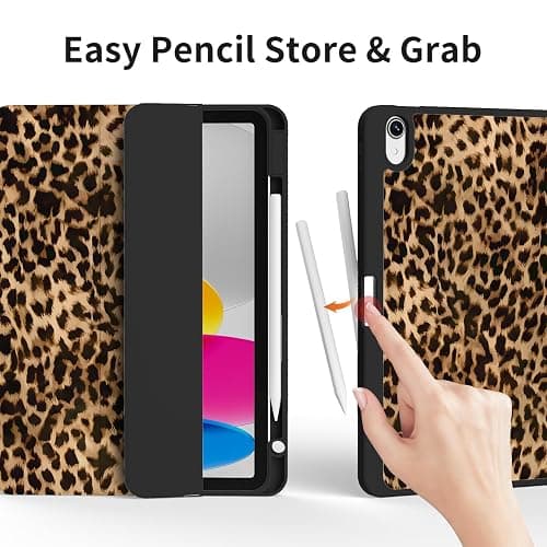 Ouinice Leopard Case for iPad 11th Generation 11 Inch A16 (2025), iPad 10th Generation 10.9" Case 2022, Slim Full Protective Shockproof Cover with Pencil Holder, Trifold Stable Stand, Brown Cheetah thumbnail 3