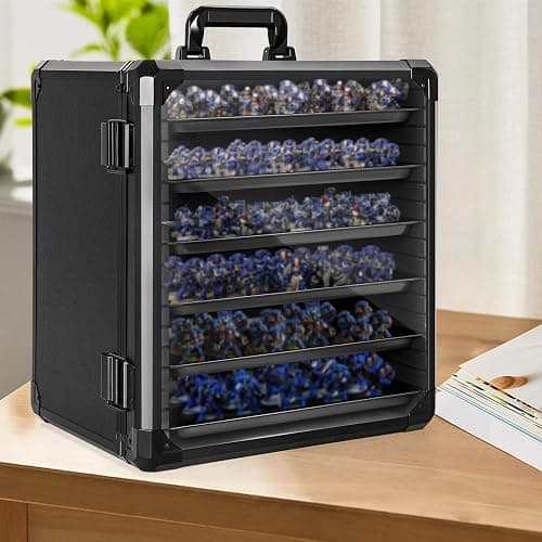 WELIDAY Miniatures Storage Case Miniatures Transport Case Aluminum Alloy Frame with Lock (Large Size) thumbnail 8