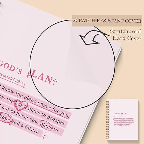 BAYOGITA Pink Christian Spiral Notebooks, Jeremiah 29:11 Bible Journaling Notebook, Religious Prayer Journal for Woman, Church Notes Notebook, Christian Gifts for Women, 5.5x8.3 Inches thumbnail 5