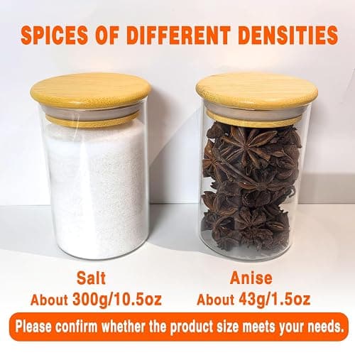 GPOVVIMX 12 Pcs Glass Spice Jars with Bamboo Airtight Lids and 191 Labels - 8.5oz Small Food Storage Containers for Kitchen, Seasoning, Coffee, Herb - Spoon and Marker Included thumbnail 7