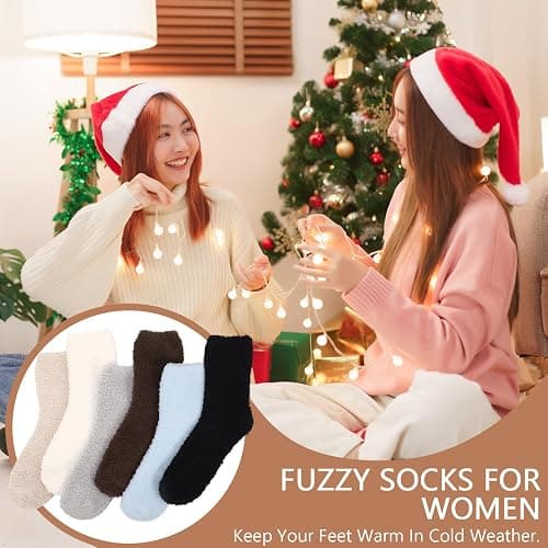 Halinuia 6 Paare Kuschelsocken Damen Warme Flauschige Socken Kuschel Bettsocken Schlafsocken Thermosocken Dicke Wintersocken Haussocken für Weihnachten als Geschenke 36-41 thumbnail 6