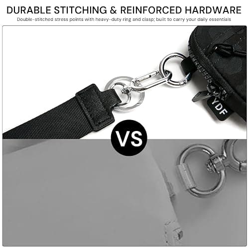 Keychain Wallet for Women Mini Zip Card Holder with ID Window Coin Purse Detachable Wristlet Small Wallets Black Leopard thumbnail 6
