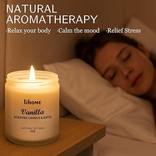 Candles Gifts for Women - Scented Candles, Natural Soy Wax Candles for Home Scented Perfect for Christmas, Birthday, Mother's Day, Vanilla Candle thumbnail 5