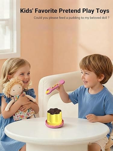 Pudding Feeding Toys for Dolls (1-Pack), Pretend Play Food for 3 4 5 6 7 8 Year Old Girls, Perfect for Doll Role Play,Easter Basket Stuffers Fillers Gifts,Easter Bunny Theme thumbnail 5