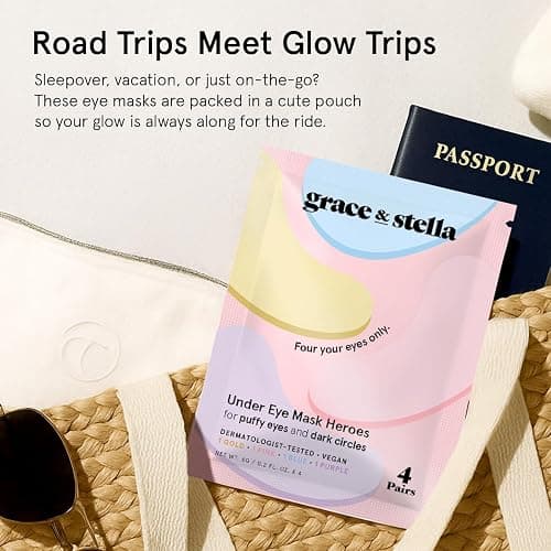 grace & stella Under Eye Gel Patches Multi-Color Pack - 4 Pairs of Under Eye Patches for Dark Circles - 4 Colors/1 Pair Each - Puffy Eyes Treatment - Vegan Cruelty Free Birthday Gifts for Women thumbnail 7