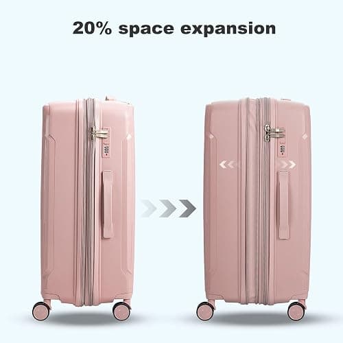 Nazhura Luggage Set, 3-Piece Hardside Suitcase Set, 20-inch Carry On, 24-inch, 28-inch Luggage thumbnail 4