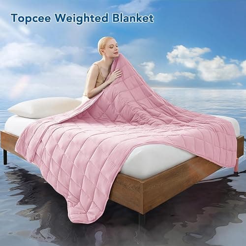Topcee Weighted Blanket for Adults (20 lbs, 60" x 80") Queen Size Soft Cooling Heavy Blanket Sleeping, Apply to 190-210 lbs Body, Thick Breathable Blanket with Glass Bead, Easy Care thumbnail 2