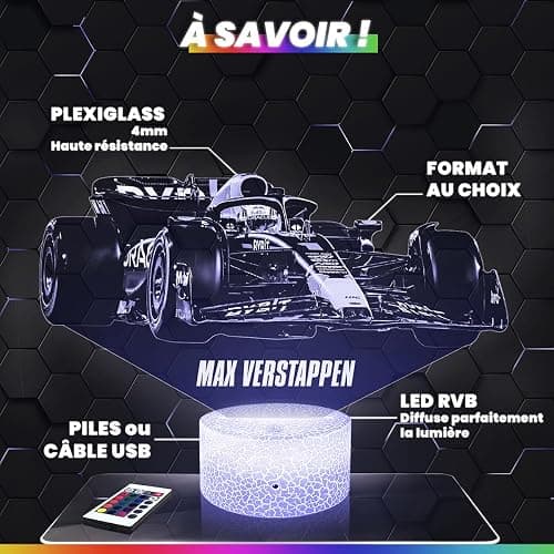 Lampephoto.fr - Lampe Oscar Piastri Pilote F1 Veilleuse 3D Formule 1 | Fait en France, Socle et Format au Choix, Luminosité Ajustable, Piles/USB, Gravure HD au Laser, Idée cadeau Homme fan de F1 thumbnail 2