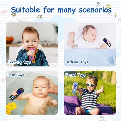 MACLUD 3 Pack Remote Control Shape Silicone Teethers for Babies Chew Toys, Teething Toys for Infant Toddlers,Baby Remote Control Toy, teethers for Babies 6-12 Months (Black&Blue&Pink) thumbnail 6