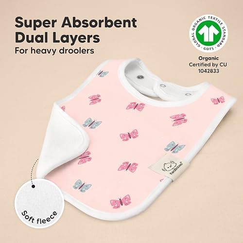 KeaBabies 8-Pack Organic Baby Bibs for Boys, Girls - Super Absorbent Cotton Drool Bibs for Baby Girl & Boy, Teething Toddler, Drooling Newborn, Ultra Soft & Machine Washable (Lunaris) thumbnail 4