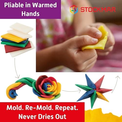 Stockmar Modelling Beeswax – 12 Assorted Color Sheets in Sliding Cardboard Box – Non-Drying, Reusable Wax Art Set for Artists and Hobbyists – for Creative Art Projects, Crafting, and Sculpture thumbnail 6