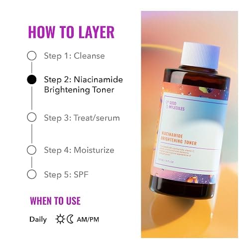 Good Molecules Niacinamide Brightening Toner - Toner for Face with Niacinamide and Arbutin for Skin Tone Balancing- Pore Minimizer, Facial Skin Care thumbnail 6