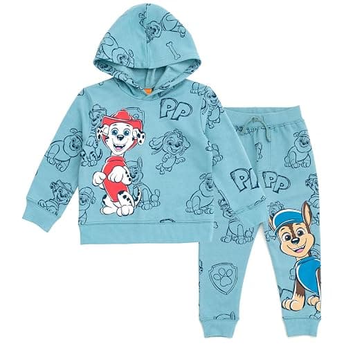 Nickelodeon Paw Patrol Fleece Pullover Hoodie and Pants Outfit Set Toddler to Big Kid Sizes (2T - 10-12) - Image 1
