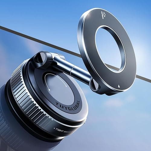 TUTGLOBAL Magnetic Car Phone Holder Mount【Upgraded Anti-Loose-Arm Version】 360° Adjustable Nano Gel Vacuum Suction Cup Phone Holders for Your Car for MagSafe Cases iPhone 17-12 [108lbs & 3000gf] - Image 1
