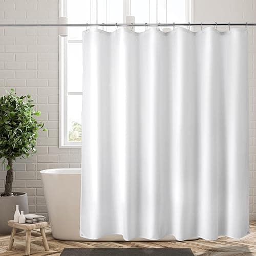 Titanker Waterproof Fabric Shower Curtain Liner Washable, Cloth Shower Liner with Magnets, White Shower Liner Soft Fabric, Lightweight Shower Curtain Liner, 70x72 Inches thumbnail 9