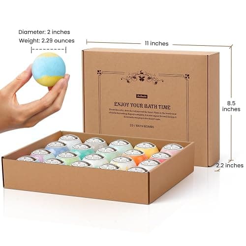 ZenBombs Bath Bombs Set, 20 pcs Natural Shea Butter & Safe Oil Bath Bomb for Skin Moisturizing, Handmade Bubble Bath & Fizzy, Ideal Presents for Women thumbnail 4